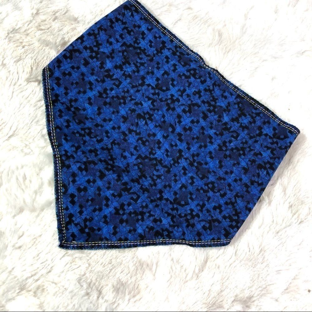 Pet bandana scarf dog tie & snap NEW blue black